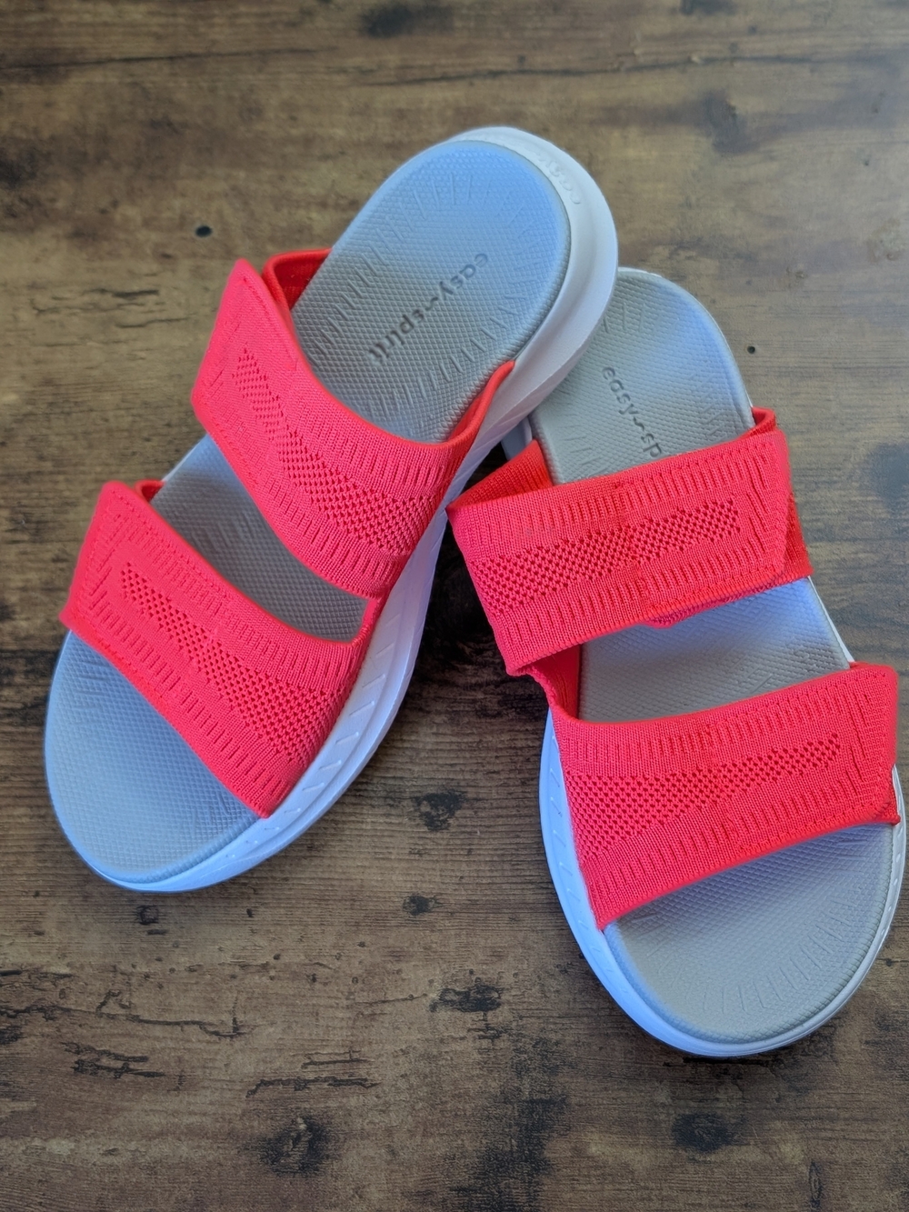 Easy Spirit Lightweight Slip-On Sandals in Bright Coral - Picture 2 of 4